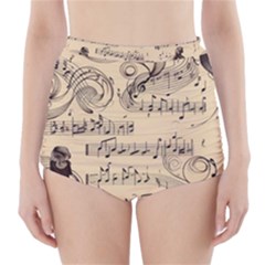 Musical Swirls Ladies High-waisted Bikini Bottoms