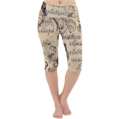 Musical Swirls Ladies Lightweight Velour Cropped Yoga Leggings