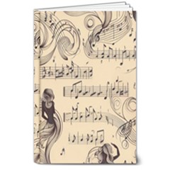 Musical Swirls Ladies 8  X 10  Hardcover Notebook