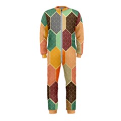 Abstract Hex Hexagon Grid Pattern Honeycomb Onepiece Jumpsuit (kids)