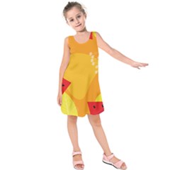 Watermelon Flower Kids  Sleeveless Dress