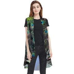 Peacock Bird Feathers Pheasant Nature Animal Texture Pattern Sleeveless Chiffon Waistcoat Shirt