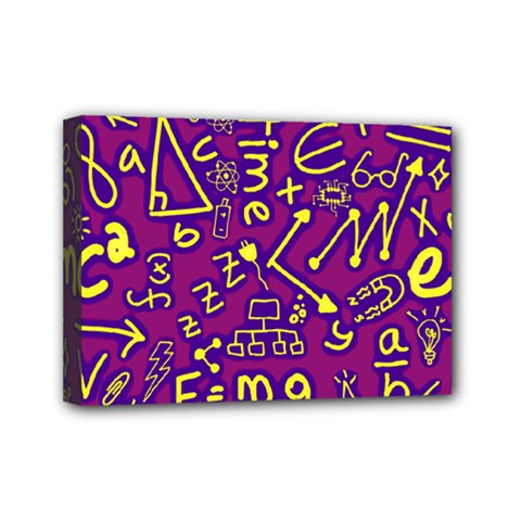 Background Doodles Math Mini Canvas 7  X 5  (stretched)