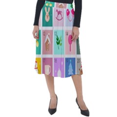 Christmas Wreath Advent Classic Velour Midi Skirt 