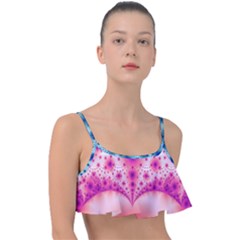 Pattern Frill Bikini Top