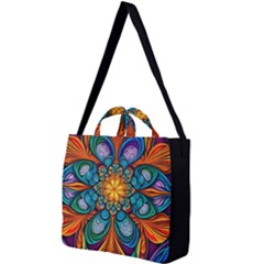 Schwarz Bunt Square Shoulder Tote Bag