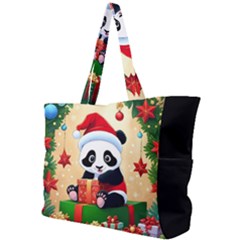 Schwarz Pandaweihnachten300dpi Simple Shoulder Bag