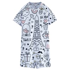 Big Collection With Hand Drawn Objects Valentines Day Kids  Boyleg Half Suit Swimwear