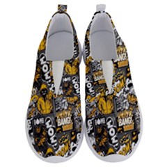 Boom Bang Art Crazy Drawing Graffiti Hello Retro Sayings Yellow No Lace Lightweight Shoes