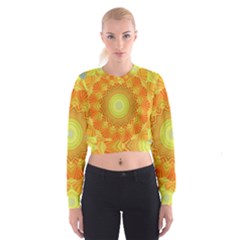 Sunshine Sunny Sun Abstract Yellow Cropped Sweatshirt