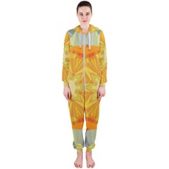 Sunshine Sunny Sun Abstract Yellow Hooded Jumpsuit (ladies)