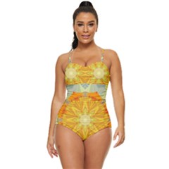 Sunshine Sunny Sun Abstract Yellow Retro Full Coverage Swimsuit by Ravend