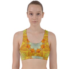 Sunshine Sunny Sun Abstract Yellow Back Weave Sports Bra