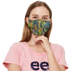 Forest Trees Leaves Fall Autumn Nature Sunshine Fitted Cloth Face Mask (adult) by Ravend