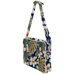 Seamless Pattern With Tropical Strelitzia Flowers Leaves Exotic Background Cross Body Office Bag