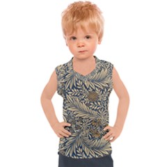 Brown Vintage Background Vintage Floral Pattern Kids  Sport Tank Top