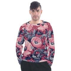 Vintage Floral Poppies Men s Long Sleeve Raglan T-shirt