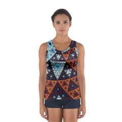 Fractal Triangle Geometric Abstract Pattern Sport Tank Top 