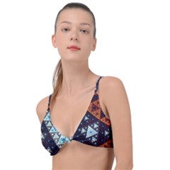 Fractal Triangle Geometric Abstract Pattern Knot Up Bikini Top