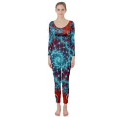 Fractal Pattern Background Long Sleeve Catsuit