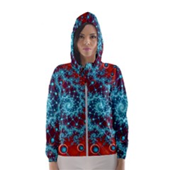 Fractal Pattern Background Women s Hooded Windbreaker