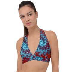 Fractal Pattern Background Halter Plunge Bikini Top