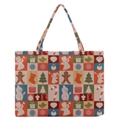 Cute Christmas Seamless Pattern Vector  - Zipper Medium Tote Bag