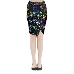 Christmas Star Gloss Lights Light Midi Wrap Pencil Skirt