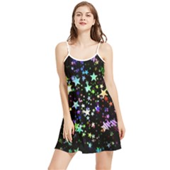 Christmas Star Gloss Lights Light Summer Frill Dress