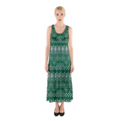 Christmas Knit Digital Sleeveless Maxi Dress