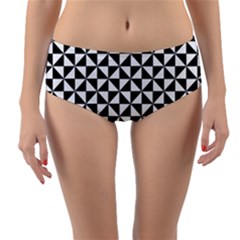 Triangle-pattern-simple-triangular Reversible Mid-waist Bikini Bottoms