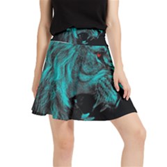 Angry Male Lion Predator Carnivore Waistband Skirt