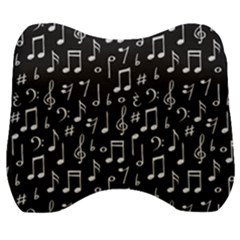 Chalk Music Notes Signs Seamless Pattern Velour Head Support Cushion