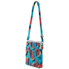 Watermelon Blue Background Multi Function Travel Bag