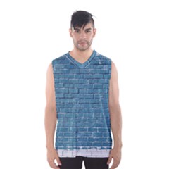 White And Blue Brick Wall Men s Basketball Tank Top