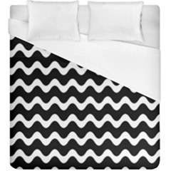 Wave-black White Duvet Cover (King Size)