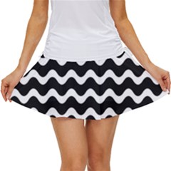 Wave-black White Women s Skort