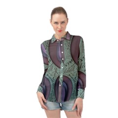 Converge Diverge Mingle Mix Divide Long Sleeve Chiffon Shirt