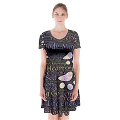 Footprints Path Mystery Unknown Short Sleeve V-neck Flare Dress by Paksenen