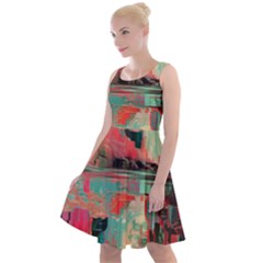 Backgrounds Multi Colored Abstract Knee Length Skater Dress