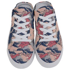 Waves Ocean Sea Water Pattern Rough Seas Digital Art Nature Nautical Half Slippers by Bedest