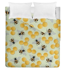 Bees Pattern Honey Bee Bug Honeycomb Honey Beehive Duvet Cover Double Side (queen Size) by Bedest