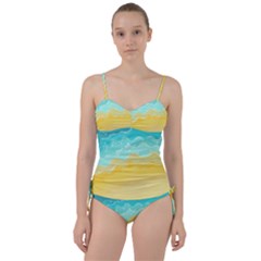 Abstract Background Beach Coast Sweetheart Tankini Set