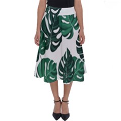 Illustrations Monstera Leafes Perfect Length Midi Skirt