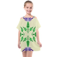 Thistle Flower Purple Thorny Flora Kids  One Piece Chiffon Dress by Bajindul