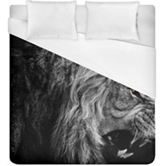 Angry Male Lion Wild Animal Duvet Cover (king Size) by Loisa77