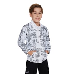 Blackboard Algorithms Black And White Pattern Kids  Windbreaker by dflcprintsclothing