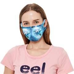 Dolphin Blue Fantasy Crease Cloth Face Mask (adult) by Loisa77