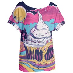 Dessert Chocolate Cream Women s Oversized T-shirt by Loisa77