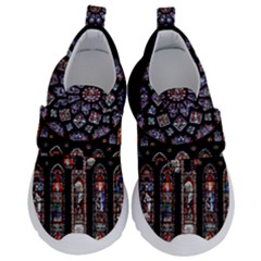 Chartres Cathedral Notre Dame De Paris Stained Glass Kids  Velcro No Lace Shoes